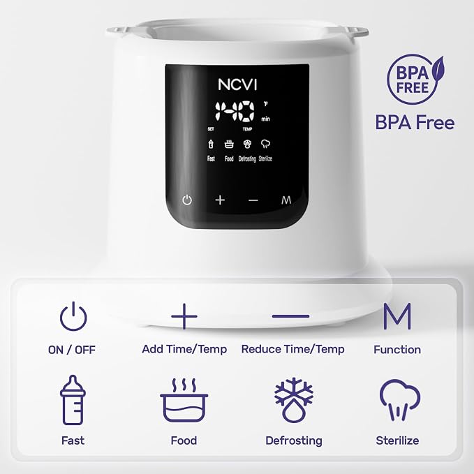 NCVI Baby Milk Warmer 3 Mins Fast Heating 8 in 1 Functions, Infant Breast Milk - Image 3