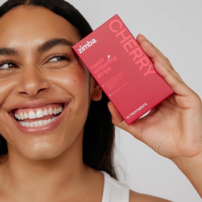 New Zimba Cherry Flavored Teeth Whitening Strips | Vegan, Enamel Safe Hydrogen - Image 5