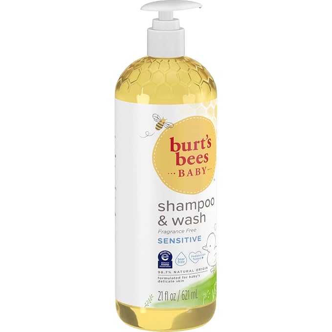 Burt's Bees Baby Sensitive Shampoo and Wash, Fragrance Free, Tear Free - Image 11