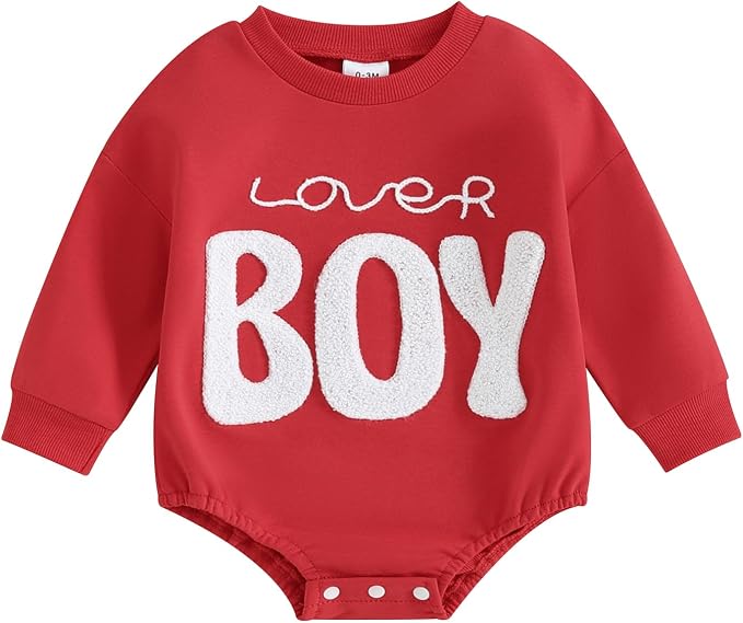 VISGOGO Newborn Infant Baby Boy Girls Oversized Romper Little Dude Sweater by VISGOGO