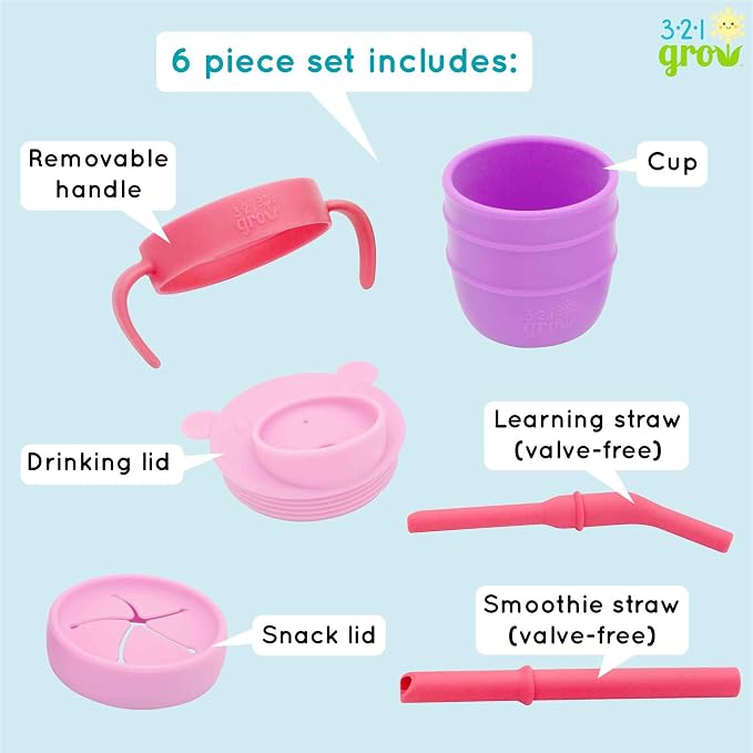 Easy Learn Drink and Snack Set – Baby + Toddler Silicone Learning Cup & Snack - Image 2