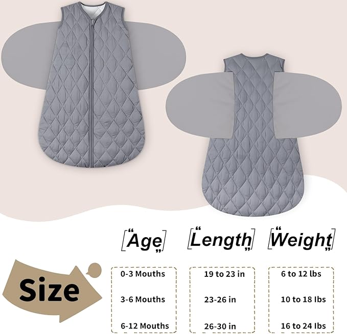 Newborn Sleep Sack Baby Swaddle, 3-Way Adjustable Wearable Blanket, Swaddling - Image 5