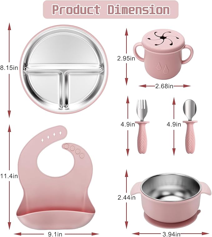 Stainless Steel Kids Plates and Bowls Set - Image 2
