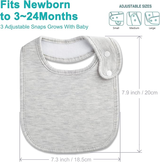 Baby Bibs Soft and Absorbent Organic Cotton Bandana Drool Bibs Set - Image 6