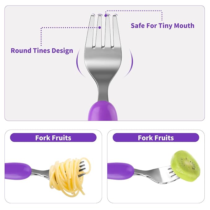 Lehoo Castle 6 Pieces Toddler Utensils, Kids Silverware - Image 4
