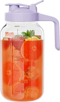 Glass Mason Jar Pitcher, 64 oz Wide Mouth Jug by KOIKEY
