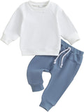 Toddler Baby Boy Clothes Solid Color Long Sleeve Crewneck Sweatshirt Top Casual by MABABY