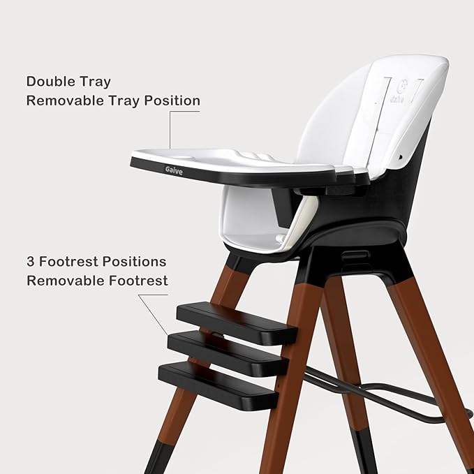 8 in 1 Convertible Wooden High Chair, Adjustable Baby High Chair - Image 3