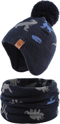 JANGANNSA Knitted Baby Hat Scarf Set Winter Warm Boys Girls Beanie Fleece by JANGANNSA