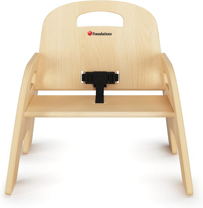 Foundations Simple Sitter 7” Low Wood Feeding Chairs, Wide No-Tip Base - Image 5