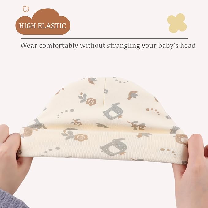 Bamery Cotton Baby Girl Hat Preemie Boys Beanie Newborn Hospital Hats Winter - Image 3