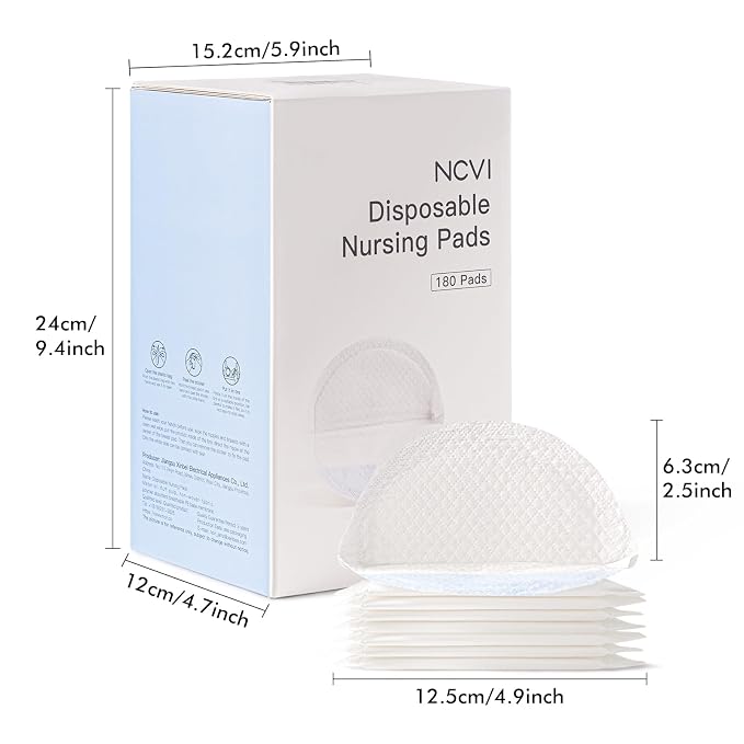 NCVI Super Absorbent Disposable Nursing Pads 180 Count, Stay Dry Breast Pads - Image 9