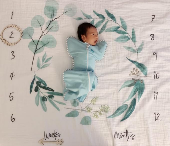 Organic Baby Monthly Milestone Blanket Newborn Boy Girl Unisex Gender Neutral| - Image 7