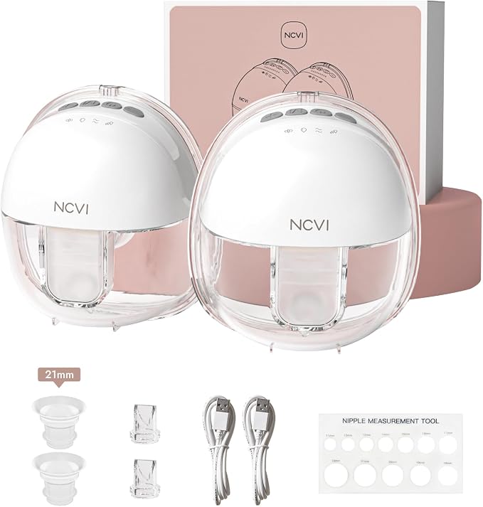 NCVI Wearable Hands Free Breast Pump, 4 Modes & 9 Levels by NCVI