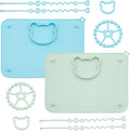 2 Pack Baby Silicone Mat with Suction Base and 4 Stretchable Straps, 6 Strong by Unknown