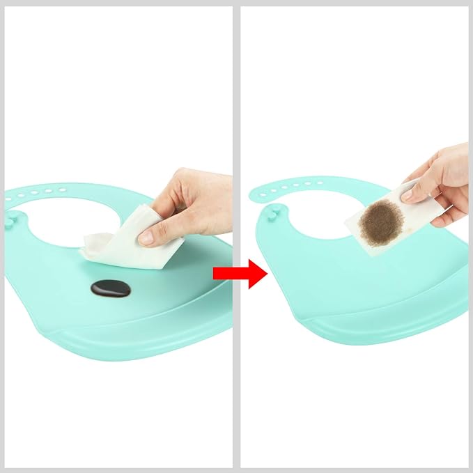 PandaEar 3 Pack Waterproof Silicone Baby Bibs| Super Thin Light Weight Feeding - Image 6
