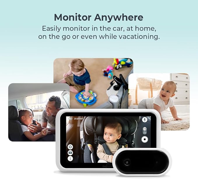 Tiny Traveler 5” HD Touch Screen Baby Car Monitor – Hackproof, No WiFi Baby - Image 2