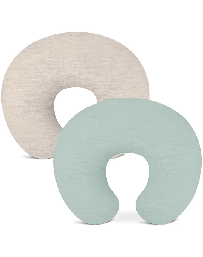 Nursing Pillow Covers 2 Pack, Muslin Nursing Cover by Wimist