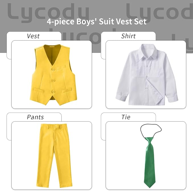 Boys Vest Set Formal Dress Suits Wedding Outfit Dresswear - Image 2