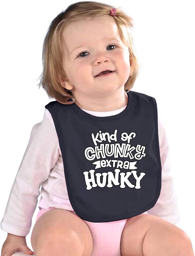 Wild Bobby Kind of Chunky Extra Hunky Humor Infant Premium Jersey Baby Bib - Image 3