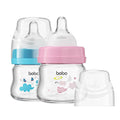 YOHKOH Glass Baby Bottles with Slow Flow Nipple, Newborn Anti-Colic Baby Bottles by Home