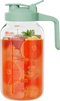 Glass Mason Jar Pitcher, 64 oz Wide Mouth Jug by KOIKEY