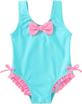 YOUNGER TREE Toddler Swimsuit Girl Cute Stripe One-Piece Ruffle Swimwear Baby by YOUNGERTREE