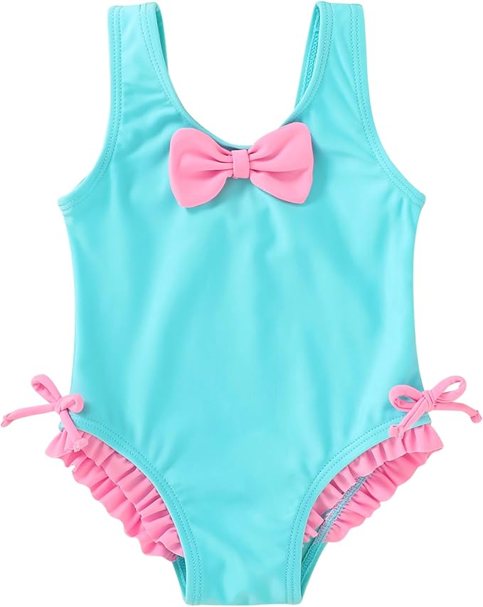 YOUNGER TREE Toddler Swimsuit Girl Cute Stripe One-Piece Ruffle Swimwear Baby by YOUNGERTREE