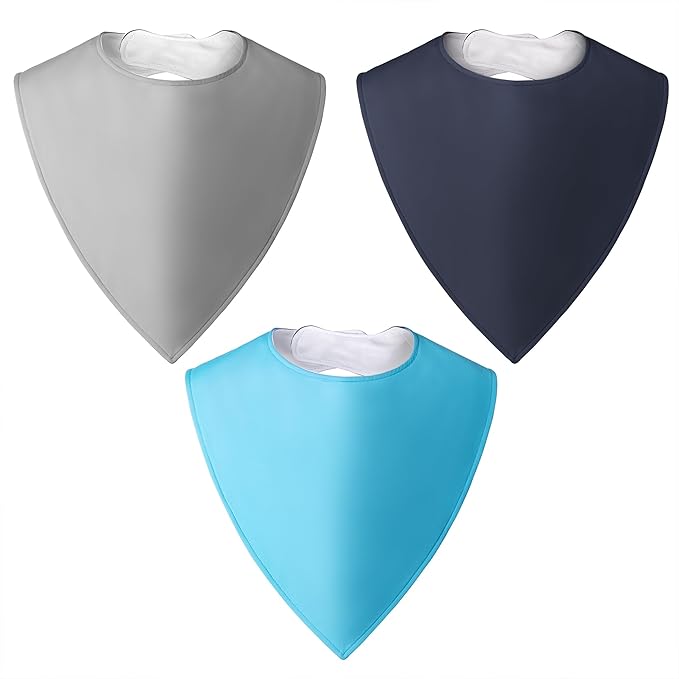 Adult Absorbent Drool Bandana Bibs, Large Soft Bibs Set by Baby+Noah