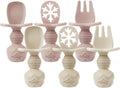 PandaEar 4 Pack Silicone Baby Spoons Forks Feeding Set, Toddler Utensils Baby by PandaEar