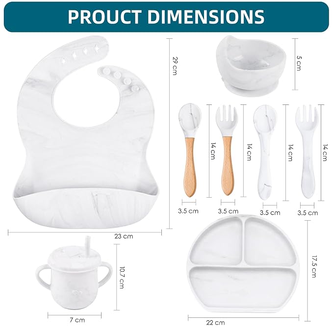 9pc BPA Free Silicone Baby Feeding Set - Image 2