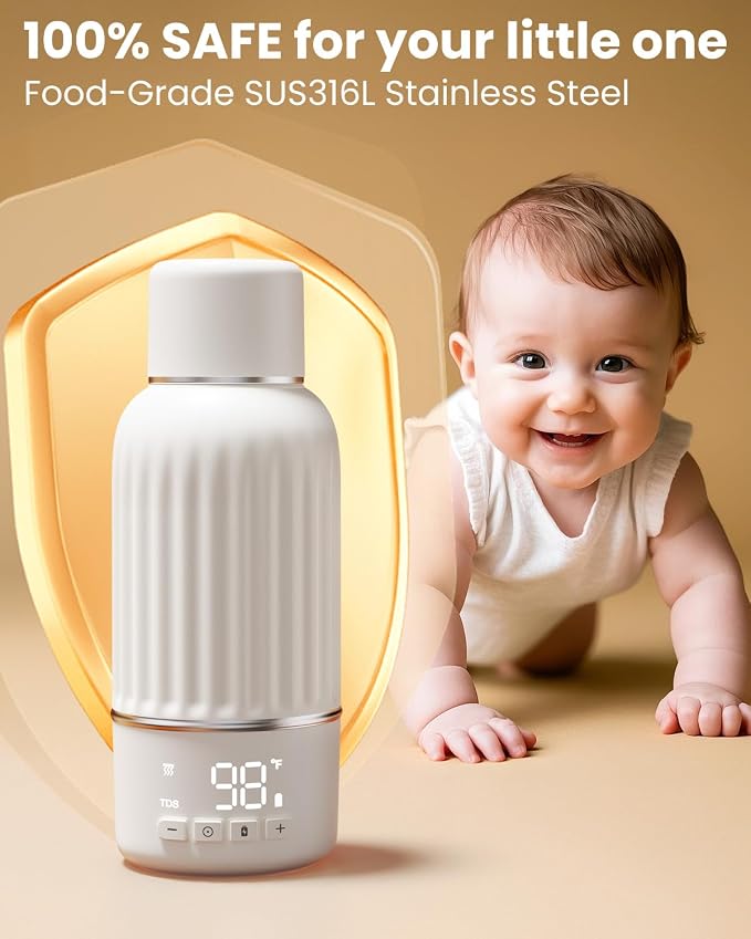 Portable Bottle Warmer for Travel, 2.5 Min Fast Heating for Breast Milk and - Image 4