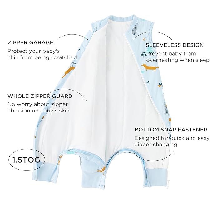 Duomiaomiao 1.5 TOG Toddler Sleep Sack 36-48 Months 100% Cotton Four Season - Image 2