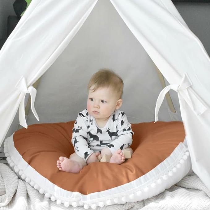 Large Floor Pillow Kids Round Floor Cushion Seating, 35 inches Big Circle Pillow by Kishome