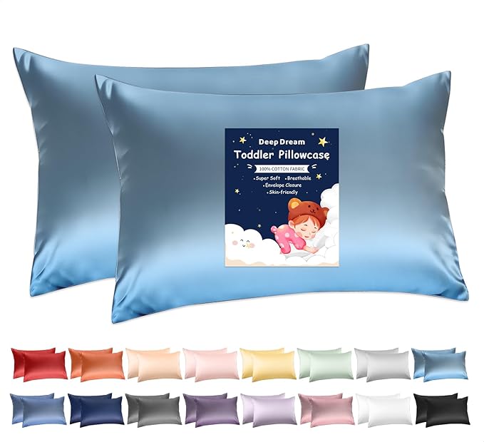 Deep Dream Toddler Pillowcases for 13x18 Pillow 2 Pack, 100% Cotton Travel by DeepDream