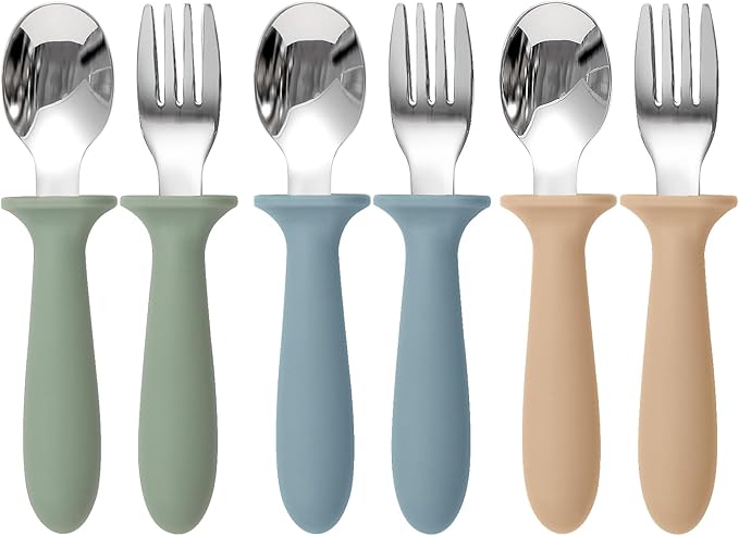 Toddler Utensils, 6 Pack kids Silverware Set by Eascrozn