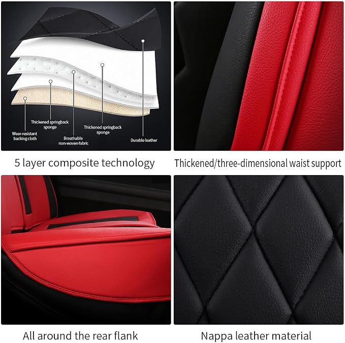 Leather Car Seat Covers for Volkswagen Atlas 2019-2023Waterproof, Breathable - Image 6