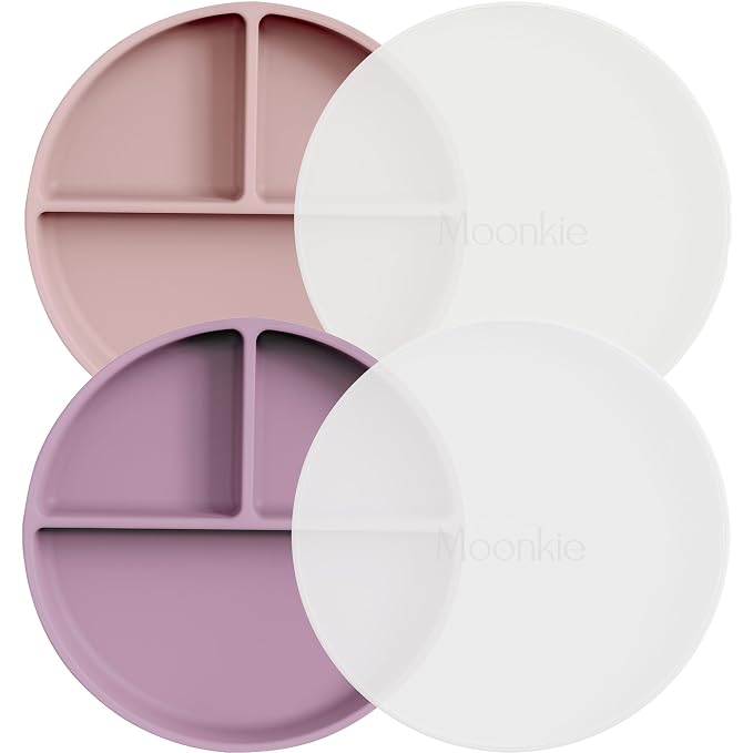 Moonkie Suction Plates for Baby | 100% Silicone BPA-Free Baby Plates by Moonkie