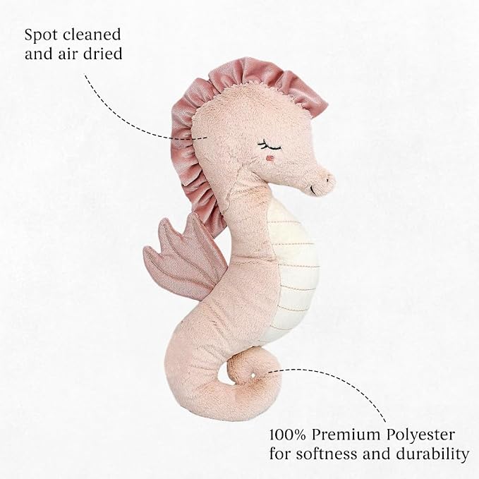MON AMI Pink Seahorse Shaped Decor Pillow – 18x8”, Decorative Accent Throw - Image 5