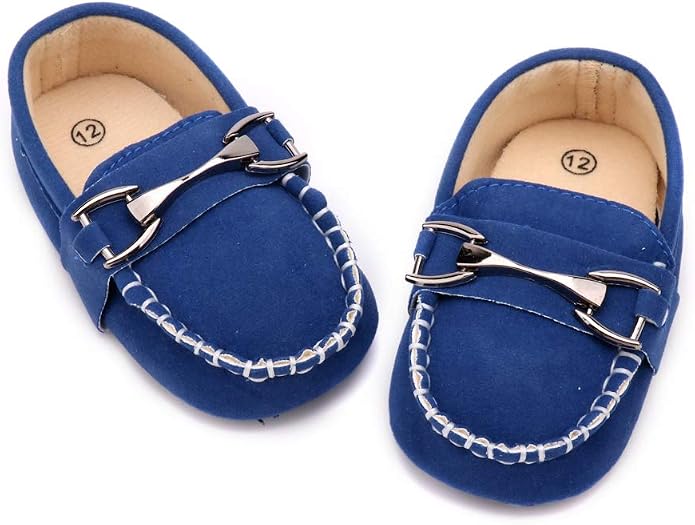 LONSOEN Baby Girls Boys Loafers Prewalker Dress Crib Shoes - Image 3