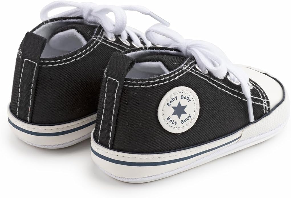 Meckior Baby Girls Boys Canvas Sneakers Soft Sole High-Top Ankle Infant First - Image 6