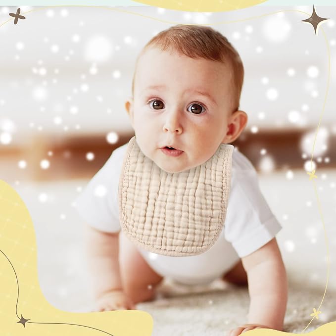 Frienda 8 Pcs Muslin Baby Bibs Cotton Bandana Drool Bibs Bulk - Image 7