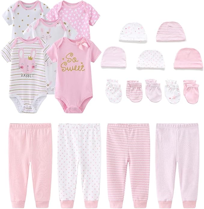 Kiddiezoom Unisex Baby Layette Essentials Giftset Clothing Set 19-Piece by Kiddiezoom