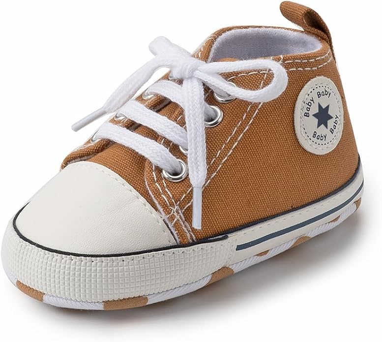 Meckior Baby Girls Boys Canvas Sneakers Soft Sole High-Top Ankle Infant First - Image 4