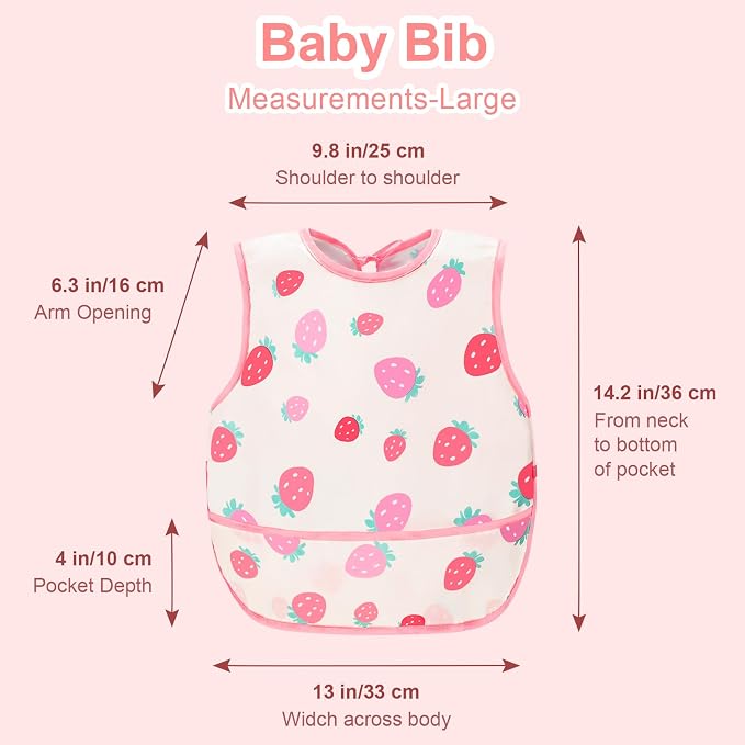 Accmor Baby Bibs, Waterproof Baby Toddler Bibs, Apron Smock Bib - Image 7