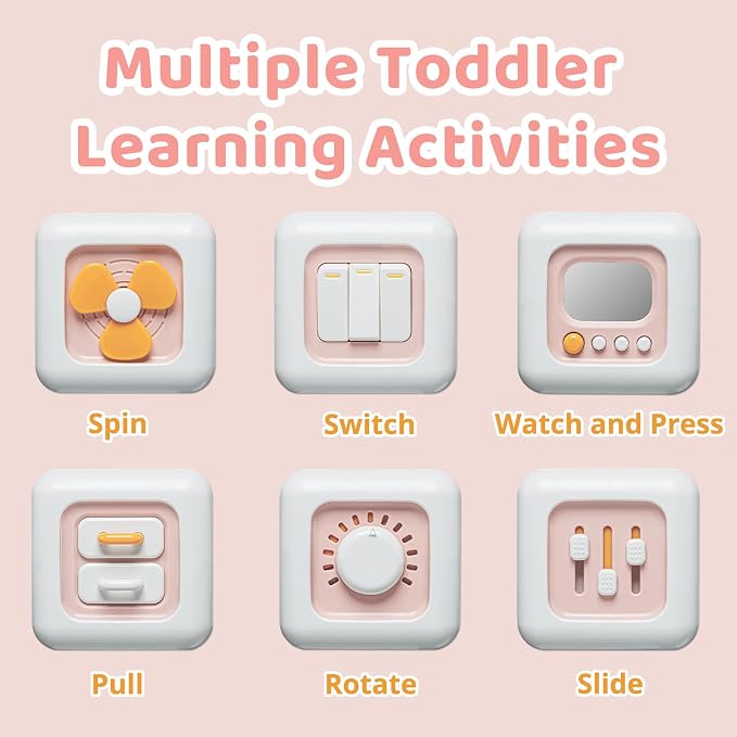 Busy Cube, Toys for 1 Year Old Girl Gifts, Montessori for Baby Girl, Travel - Image 3