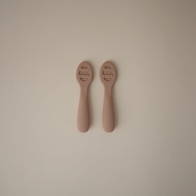 mushie Silicone First Feeding Baby Spoons | 2 Pack - Image 3