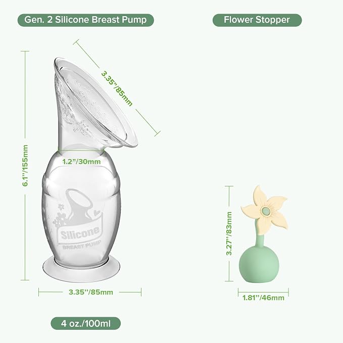 haakaa Manual Breast Pump with Flower Stopper Set, Gen.2 Silicone Hand Pump - Image 8
