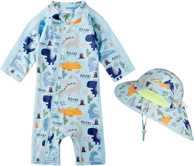 Toddler Baby Boys Swimsuit Rashguard One Piece Zipper Bathing Suit by Unknown