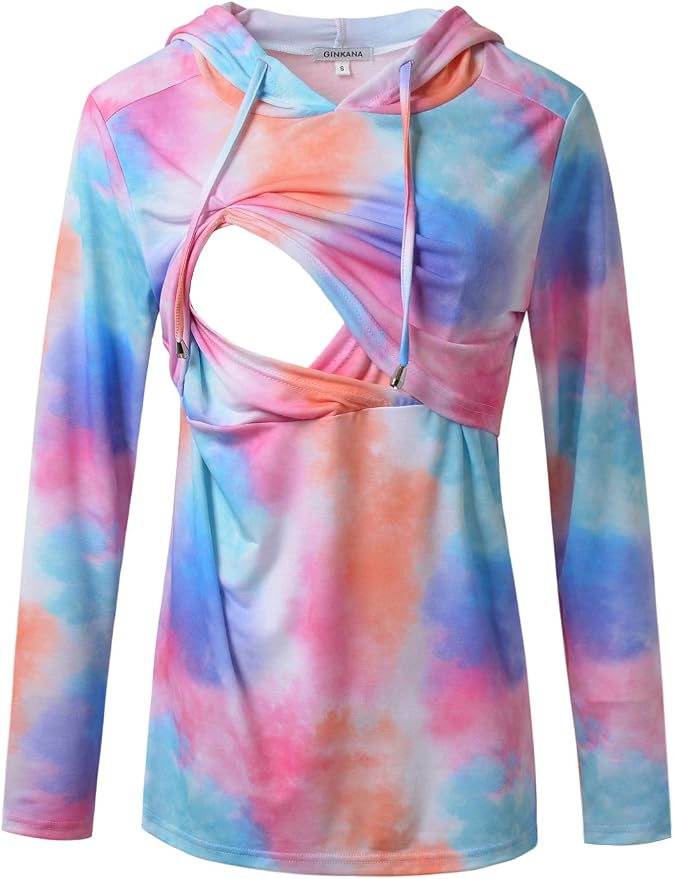 GINKANA Women's Nursing Hoodie Sweatshirt Long Sleeves Breastfeeding Maternity by GINKANA